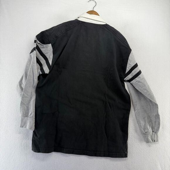 Vintage Guinness Rugby Shirt Men's large Black Gray Embroidered Beer Thick 90s - Picture 7 of 9